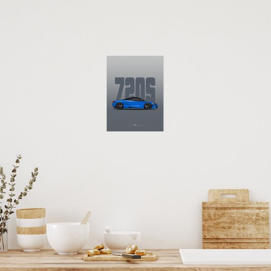 720S Supercar Poster – Blauw (Keuken)