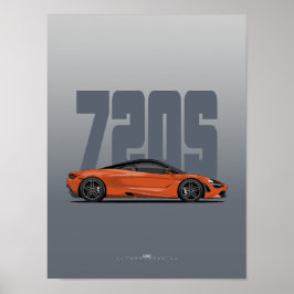 720S Supercar Poster – Sinaasappel van de Azoren