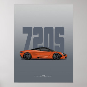 720S Supercar Poster – Sinaasappel van de Azoren