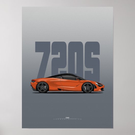 720S Supercar Poster – Sinaasappel van de Azoren (Voorkant)