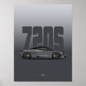 720S Supercar Poster – Storm Grijs (Voorkant)