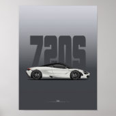 720S Supercar Poster – Wit (Voorkant)