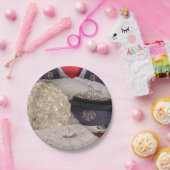 7263-Militaire bruiloft w / uniform en boeket Papieren Bordje (Feest)