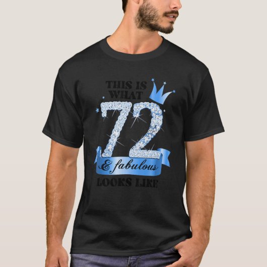 72 & Fabulous I Blue White Party Group Candid Phot T-shirt (Voorkant)