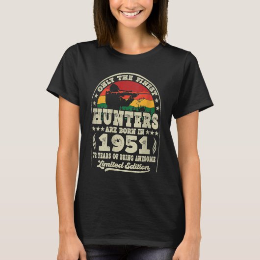 72 jaar  1951 72e jaar Oude Ouderjagers T-shirt (Voorkant)