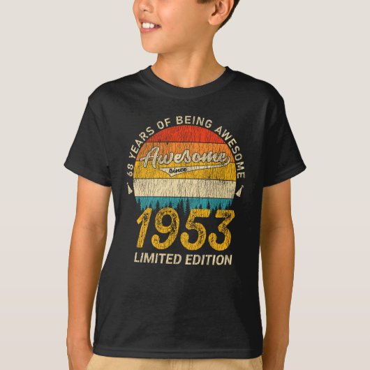 72 jaar oud 1953 Retro Geweldige 72e verjaardag ca T-shirt (Voorkant)