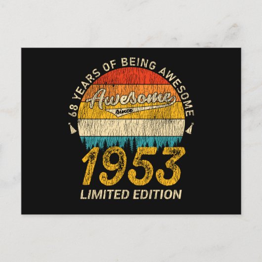 72 Jaar Oude 1953 Retro Geweldig 72ste Verjaardag Briefkaart (Voorkant)