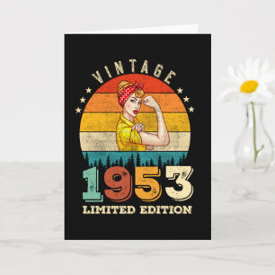 72 jaar oude Bday 1953 Vintage 72e Verjaardag Vrou Kaart