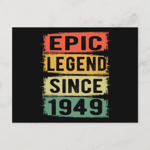 72 jaar oude dag 1949 epic Legend 73rd Birthday Briefkaart