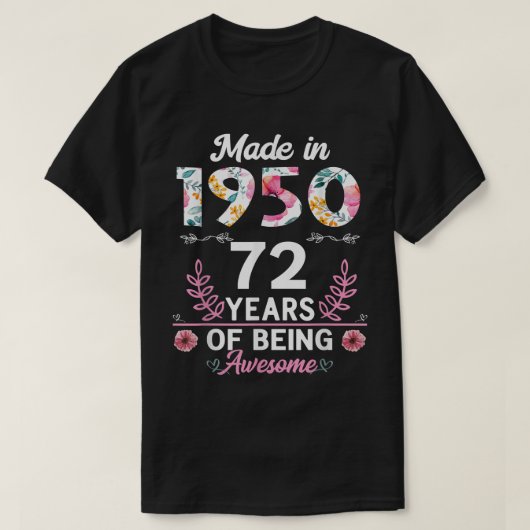 72 jaar oude geschenken 72e verjaardag Geboren in  T-shirt (Design voorkant)