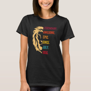 72 jaar oude leggende sinds juli 1950 72e verjaard t-shirt
