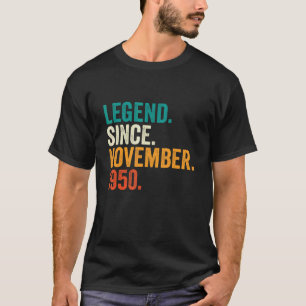 72 jaar oude leggende sinds november 1950 72e gebo t-shirt