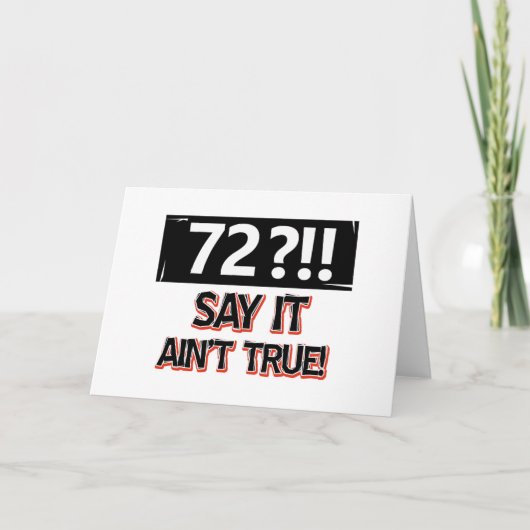 72 jaar oude verjaardagskleding kaart (Voorkant)