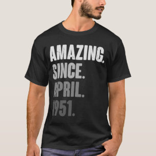 72 jaar Oude Vintage 1951 april 2007 72e deco T-shirt