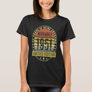 72 jaar Oude Vintage november 1951 72e verjaardag T-shirt
