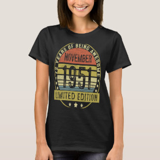 72 jaar Oude Vintage november 1951 72e verjaardag T-shirt