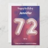 72-jarige Happy Birthday-kaart (Achterkant)