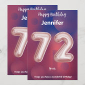 72-jarige Happy Birthday-kaart (Voorkant / Achterkant)