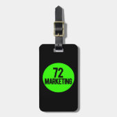 72 logo zwarte bagagelabel lederen riem (Voorkant verticaal)