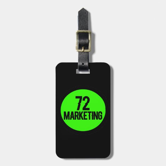 72 logo zwarte bagagelabel lederen riem (Voorkant verticaal)