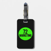 72 logo zwarte bagagelabel lederen riem (Achterkant verticaal)