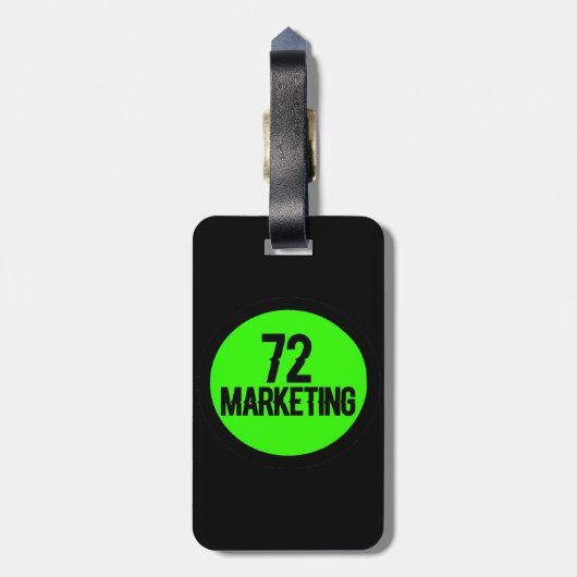 72 logo zwarte bagagelabel lederen riem (Achterkant verticaal)