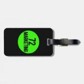 72 logo zwarte bagagelabel lederen riem (Achterkant horizontaal)