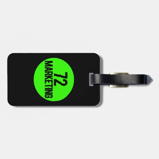 72 logo zwarte bagagelabel lederen riem (Achterkant horizontaal)