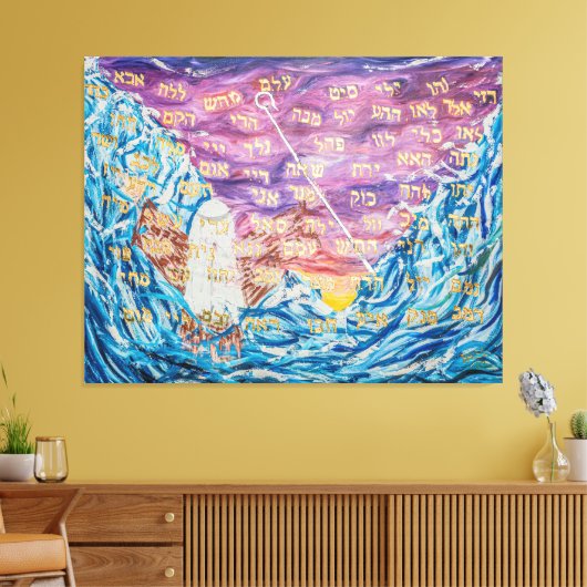 72 Names of G-D Canvas Afdruk (Insitu (Woonkamer))