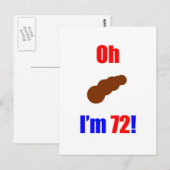 72 Oh (Pic of Poo) Ik ben 72! Briefkaart (Voorkant / Achterkant)