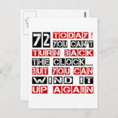 72 Verjaardag Design Briefkaart (Voorkant / Achterkant)