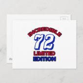 72 Verjaardagsontwerp Briefkaart (Voorkant / Achterkant)