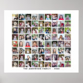 72 Vierkant Fotocollage Raster met Tekst - wit Poster (Voorkant)