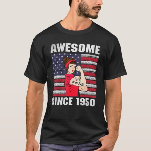 72 Year Old Awesome Since 1950 72nd Birthday Women T-shirt (Voorkant)