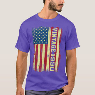 72 Year Old Gifts Vintage 1950 American Flag 72nd T-shirt