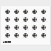 #72 Zwarte cirkel Vierkante Sticker (Vel)