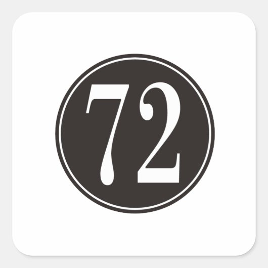 #72 Zwarte cirkel Vierkante Sticker (Voorkant)