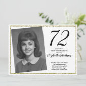 72e aangepaste foto wit en goud kaart (Staand voorkant)