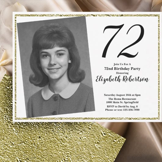 72e aangepaste foto wit en goud kaart