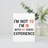 72e coole verjaardag design briefkaart (Staand voorkant)