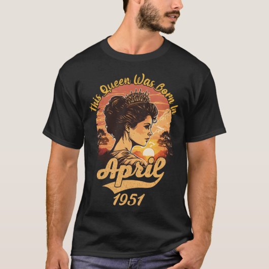 72e geboortedag Deze koningin werd geboren in apr T-shirt (Voorkant)