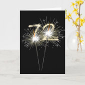 72e jaarsparklers op zwart kaart (Gele Bloem)
