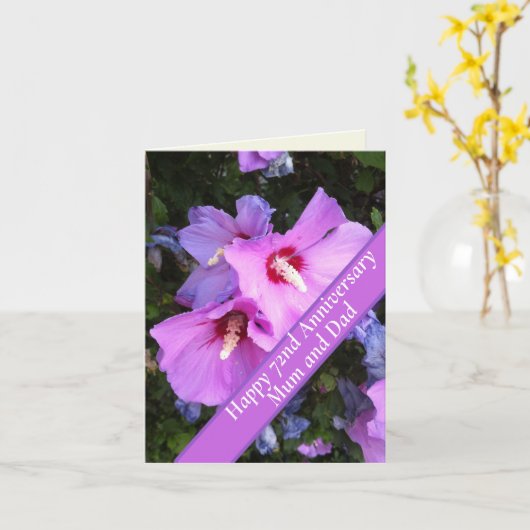 72e Jubileum bewerkbaar Kaart (Gele Bloem)