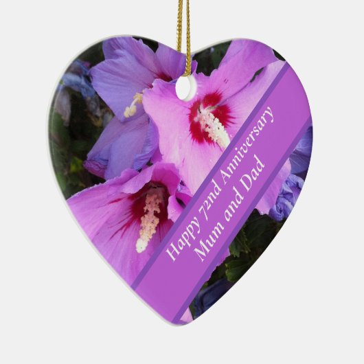 72e Jubileum bewerkbaar Keramisch Ornament (Rechts)