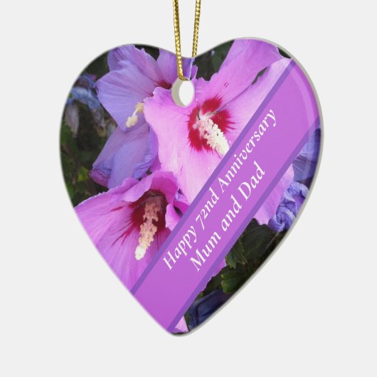 72e Jubileum bewerkbaar Keramisch Ornament (Links)