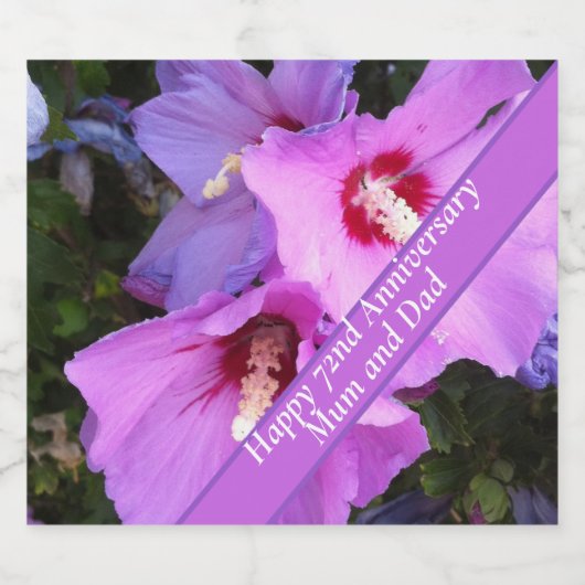 72e Jubileum bewerkbaar Sparkling Wijnetiket (Enkel label)