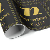 72e verjaardag - Art Deco geïnspireerde look "72"  Cadeaupapier (Rol Hoek)