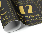 72e verjaardag ~ Art Deco geïnspireerde look "72", Cadeaupapier (Rol Hoek)