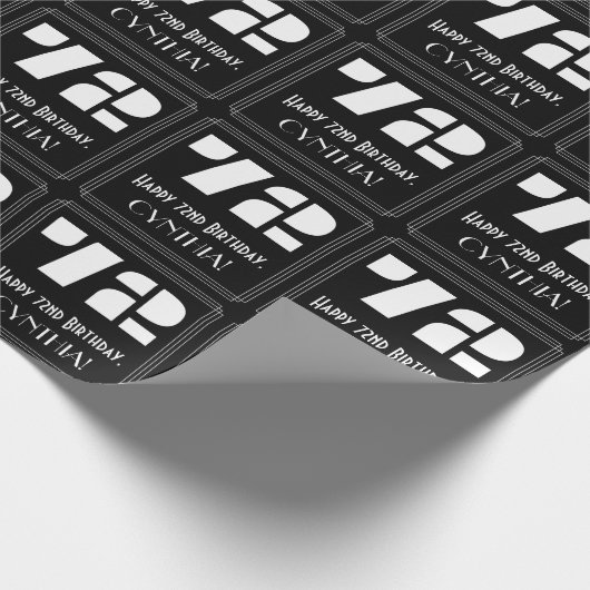 72e verjaardag: Art Deco Geïnspireerde look "72" e Cadeaupapier (Hoek)