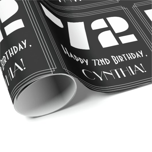 72e verjaardag: Art Deco Geïnspireerde look "72" e Cadeaupapier (Rol Hoek)